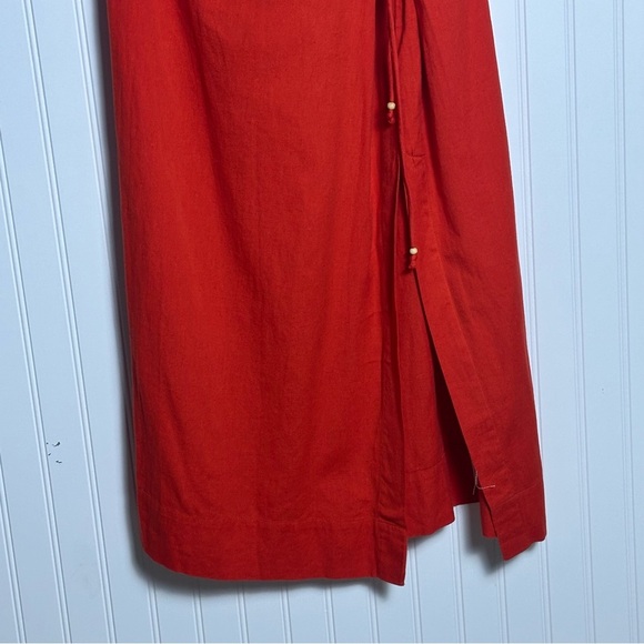 Free People Francesca Midi Dress Size XL NWT Open, tie-back side slit unlined - Picture 8 of 14